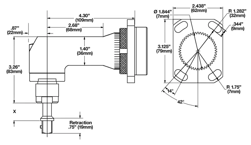 18EAE30S131 Corded Electric Transducer Control: Right-Angle Floating Spindle, 5.1–30 N·m