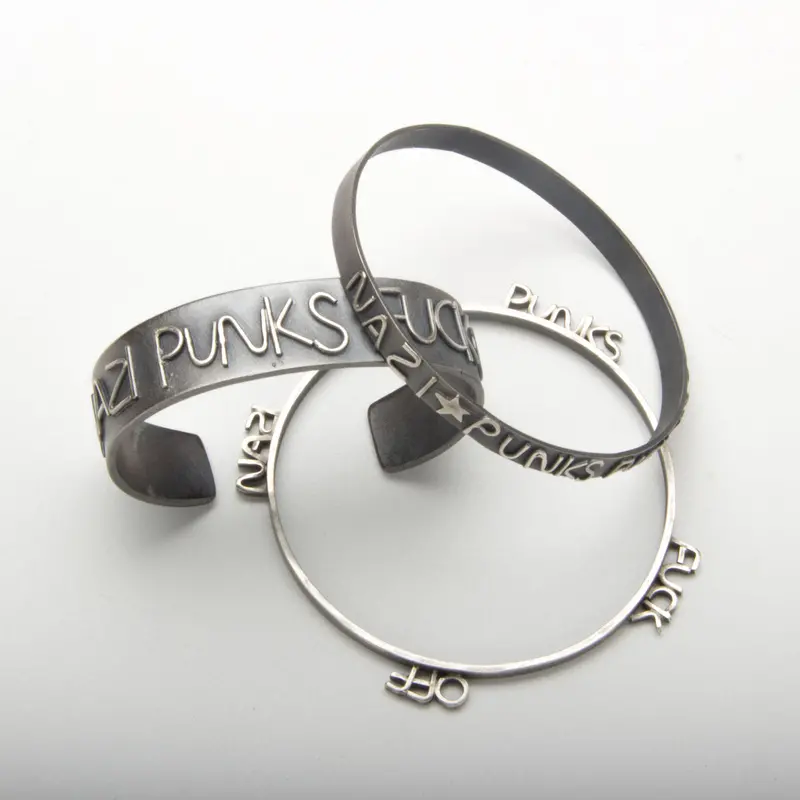 Anti-Fascist Punk Bracelets – ‘Nazi Punks Fuck Off’ Design