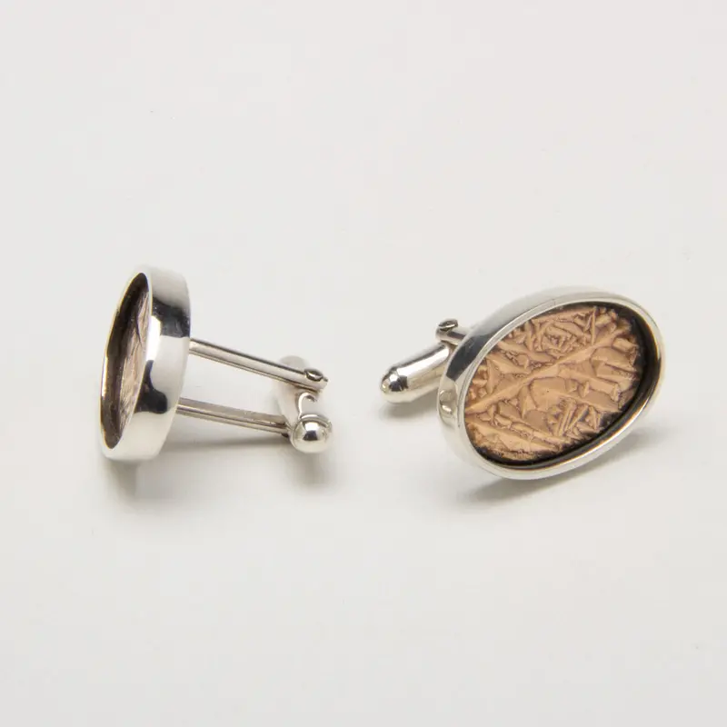 Antique Bronze Cufflinks with Crystal Detail