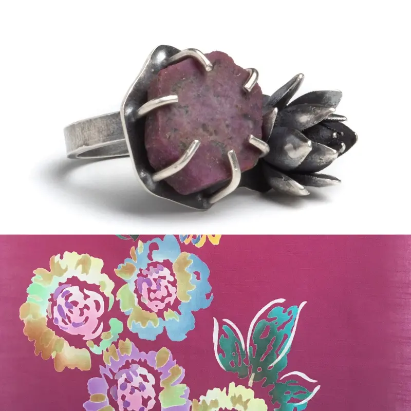 April Ottey Ruby-Set Succulent-Inspired Statement Piece