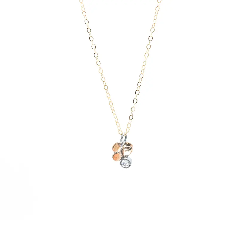 Baby-Sized Planished Seed Drop Necklace
