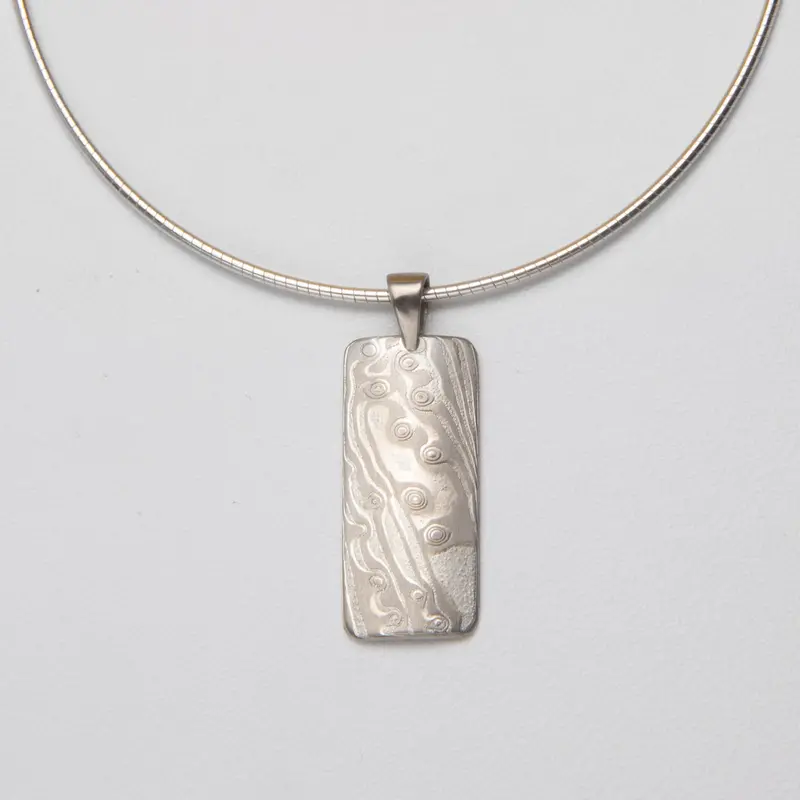 Bimetal Mokume Pendant Featuring Palladium and Sterling Silver