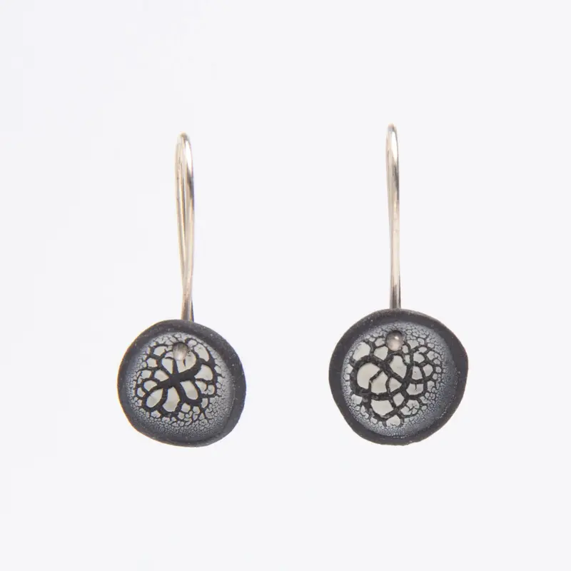 Black-and-White Crackle Glaze Earrings – Ceramic Art Jewelry