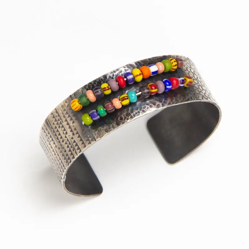 Boho-Style Beaded Cuff Bracelet