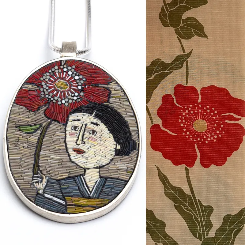 Bold Poppy Pendant — Simplified Floral Statement