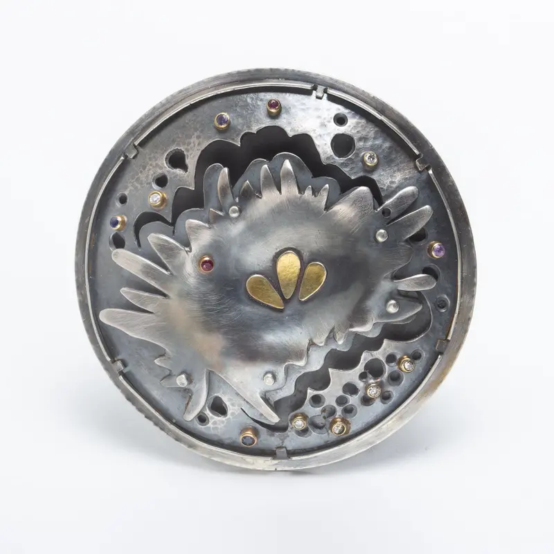 Botanical Forest Poppy Flower Brooch