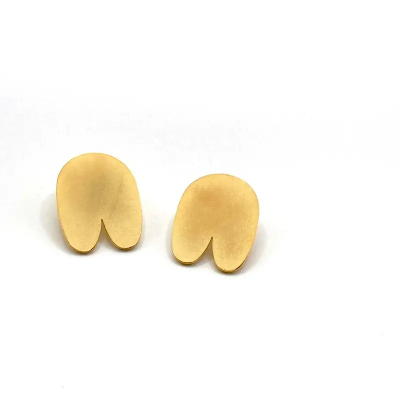 Botanical Tulip Motif in Gold-Plated Steel