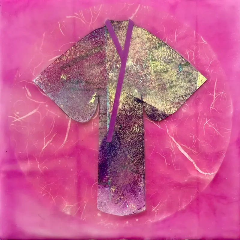 Bunny-Ear Iris Earrings – Fuchsine-Toned Botanical Statement