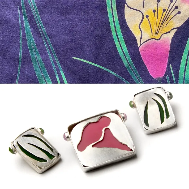 Claire Ramsey Yukata-Inspired Floral Pendant