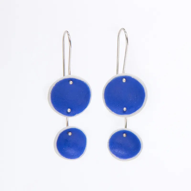 Cobalt Blue Duo Pod Earrings – Contemporary Ceramic Style