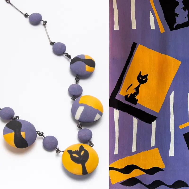 Contemporary Cat Pendant Necklace – Sculptural Animal Jewelry