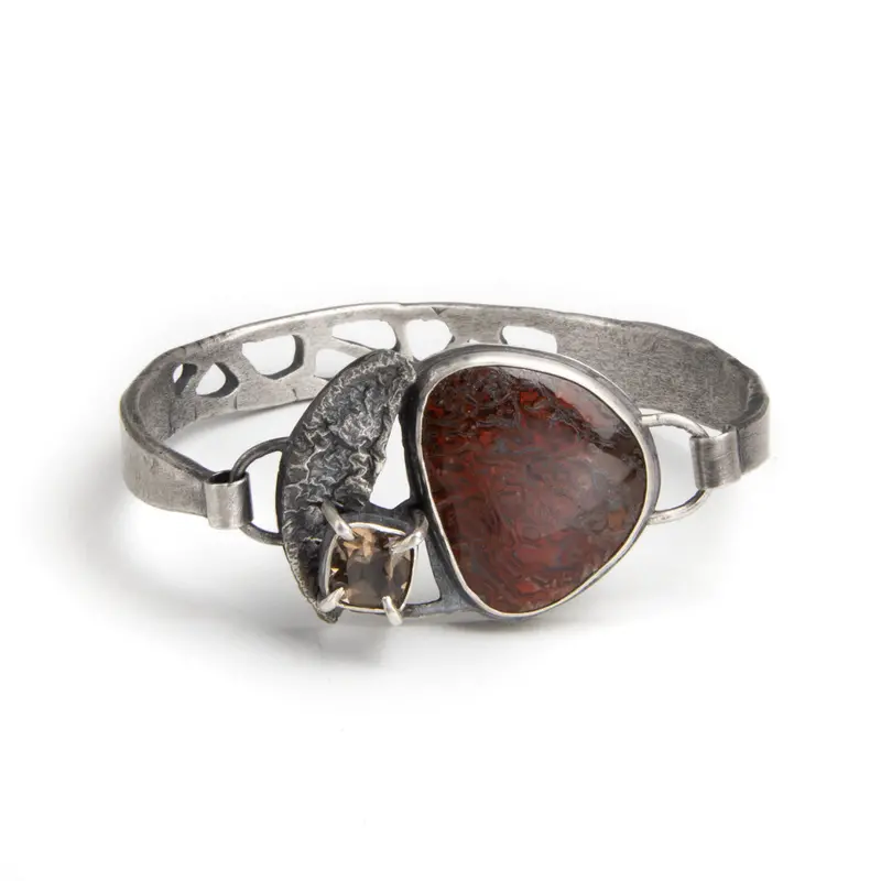 Dinosaur Bone Cuff Bracelet with Polished Finish