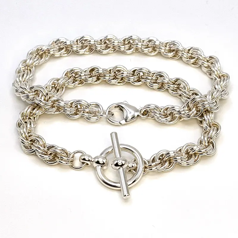 Double-Link Spiral Chain Bracelet
