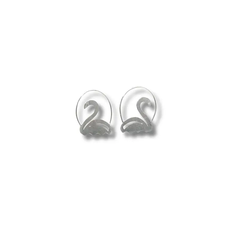 Elegant Swan Profile Earrings