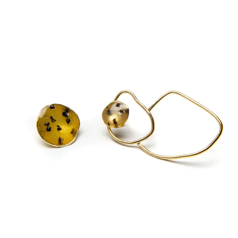 Figurine Hoop Earrings – Gold-Finished Artisan Pair