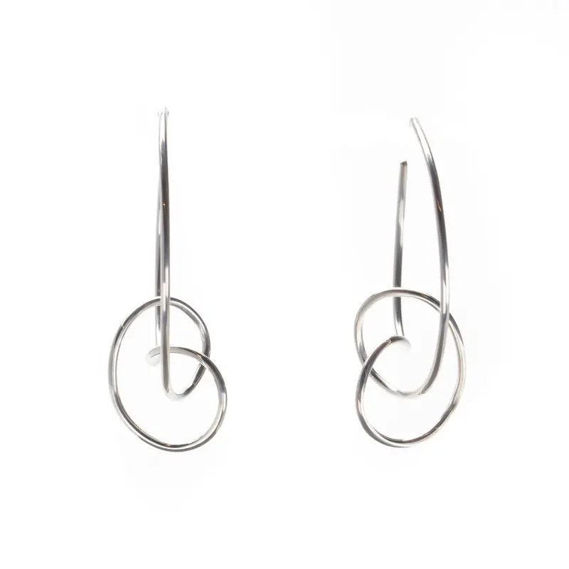 Hoop Earrings Featuring Vertical Knot Detail