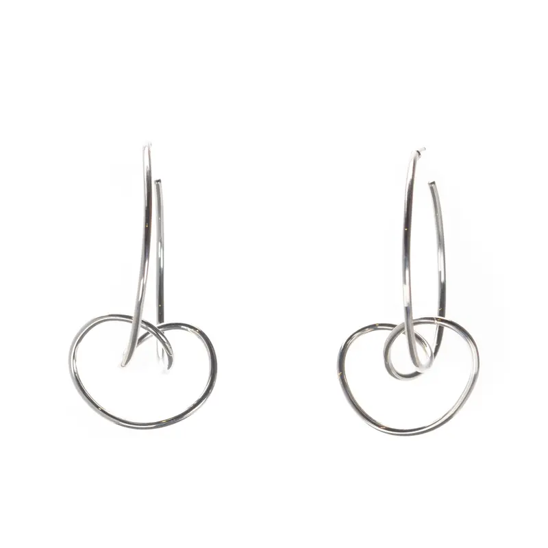 Hoop Earrings with Horizontal Knot Accent