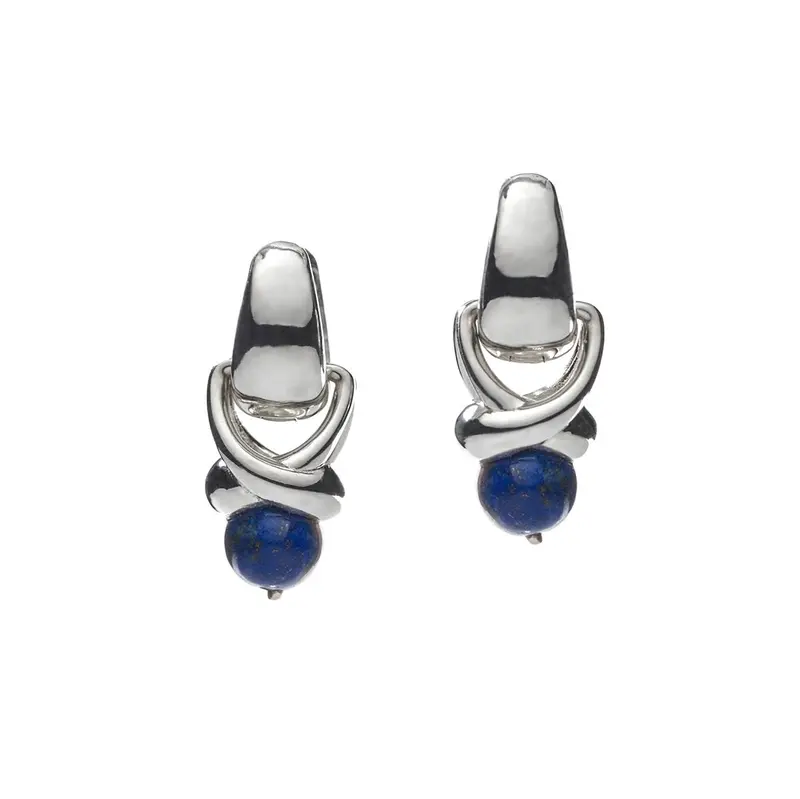 Lapis Lazuli Scepter Drop Earrings – Elegant Dangle Design
