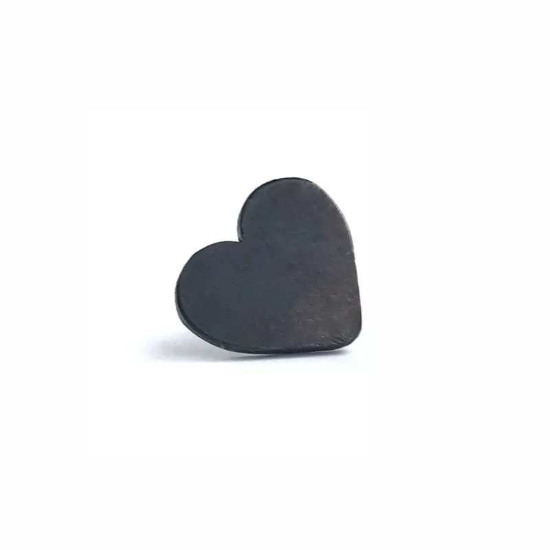 Matte Black Heart-Shaped Tie Tac Pin