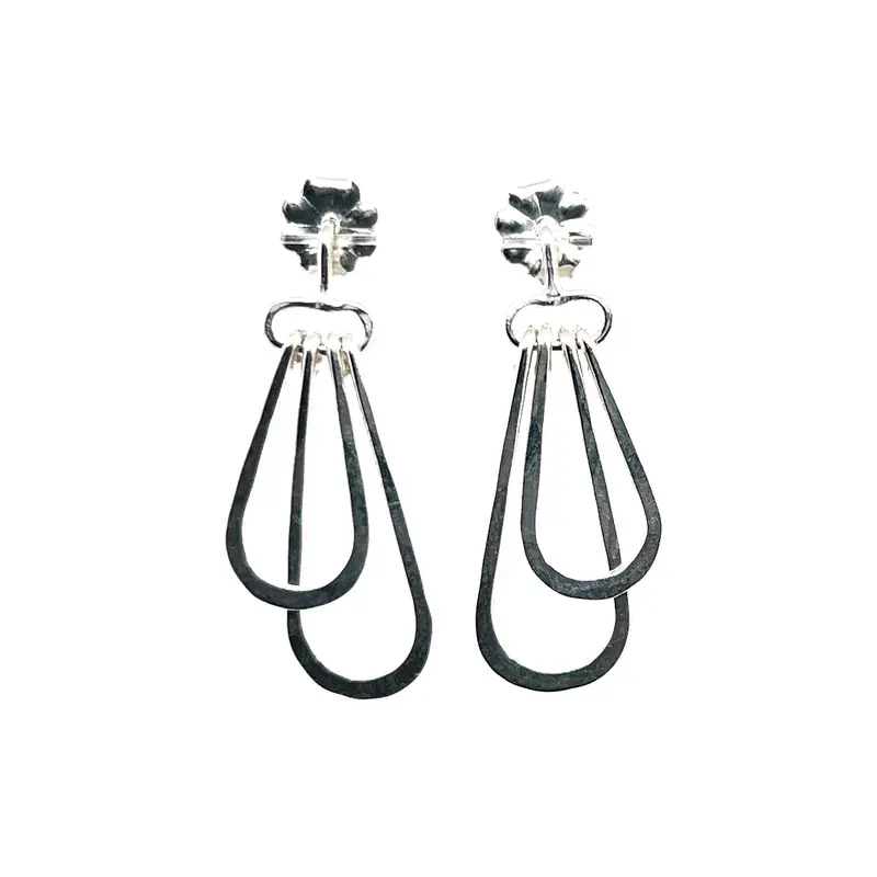 Mini Double Droplet Post Earrings – Delicate Twin Pearl or Crystal Accents