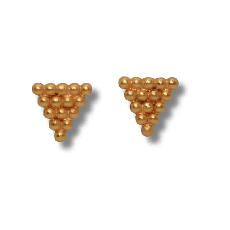 Mini Gold Inverted Triangle Stud Earrings