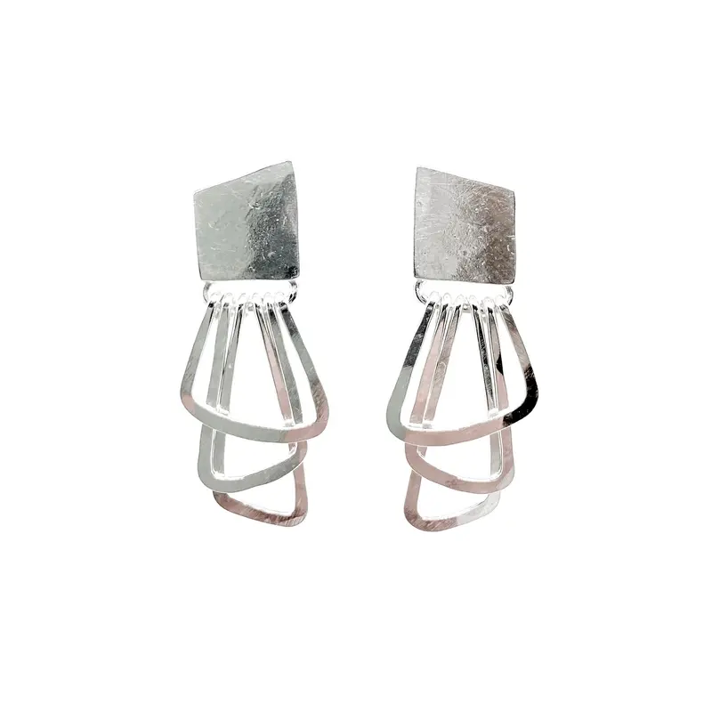 Mini Zig-Zag Geometric Earrings – Lightweight Modern Dangles