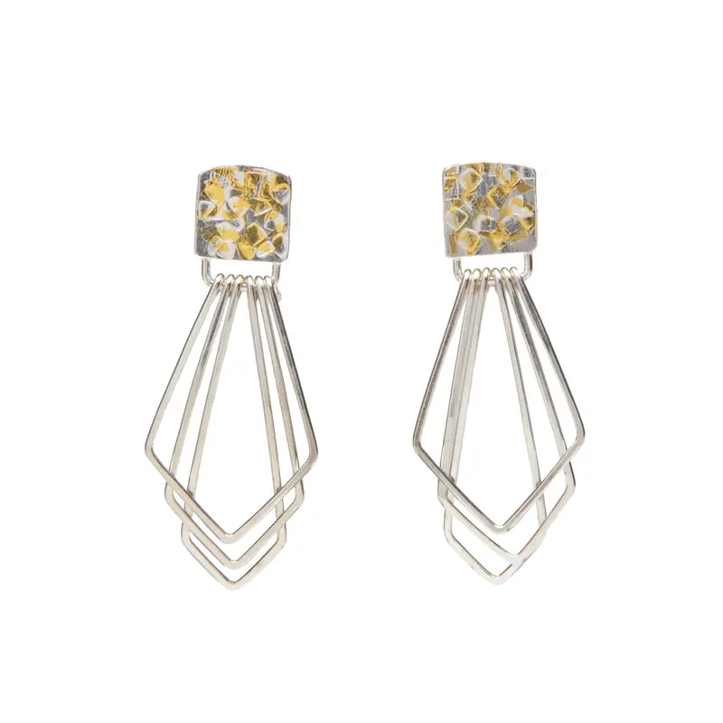 Modern Cheron-Style Post Earrings