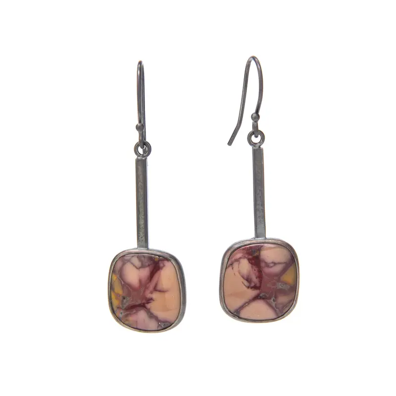Mookite Gemstone Drop Earrings – Earthy Orange-Brown Dangles
