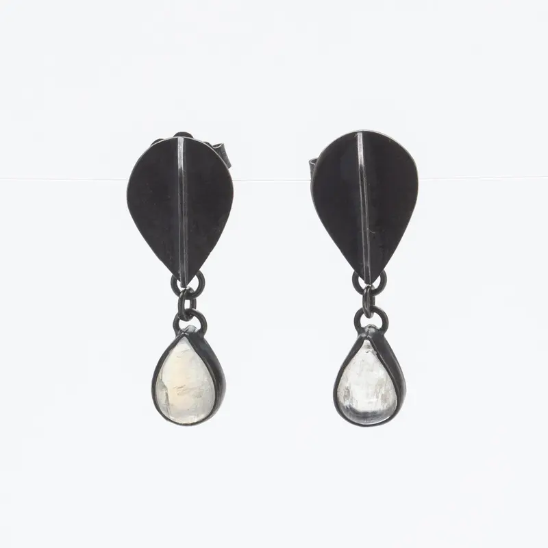 Moonstone Teardrop Dangle Earrings