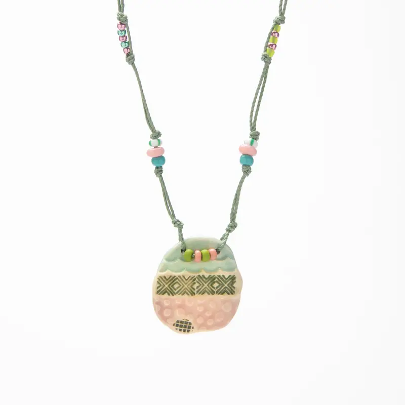 Multicolored Ceramic Necklace – Vibrant Hand-Sculpted Bead Strand