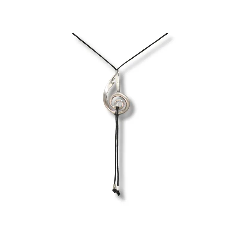Musical Clef Bolo Style Necklace in Adjustable Sterling Silver