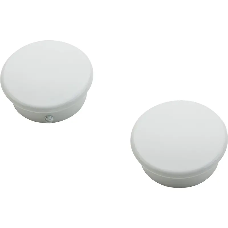 National Catalog White Closet Rod End Caps – V8602, 2-Count Set 1