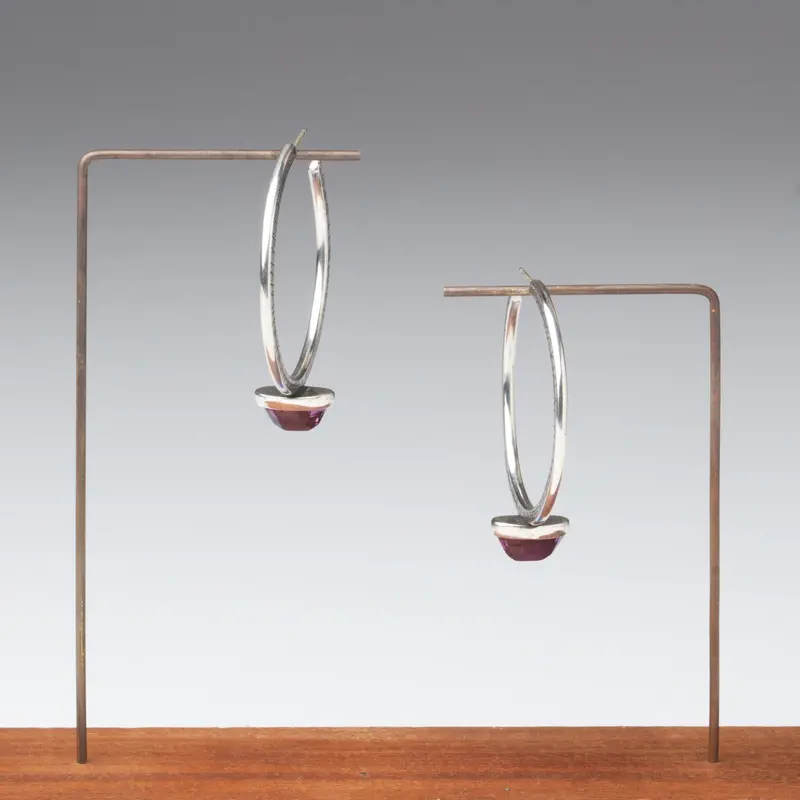 Organic-Texture Sterling Hoop Earrings