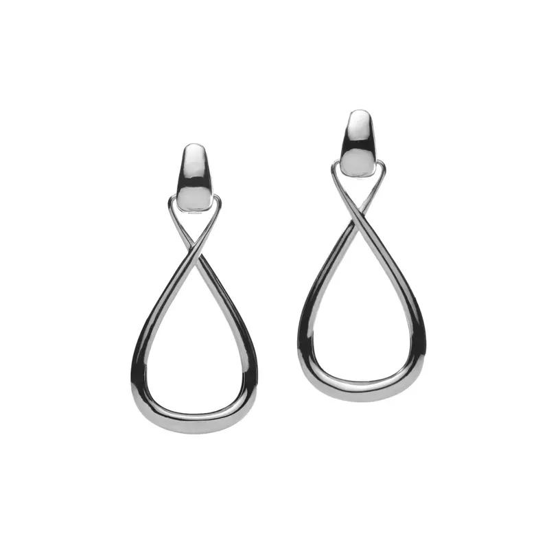 Oversized Twisted Silver Hoop Earrings