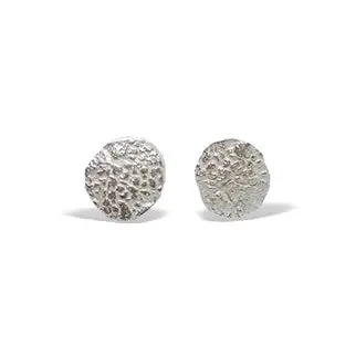Round Textured Disc Earrings – Minimalist Metallic
