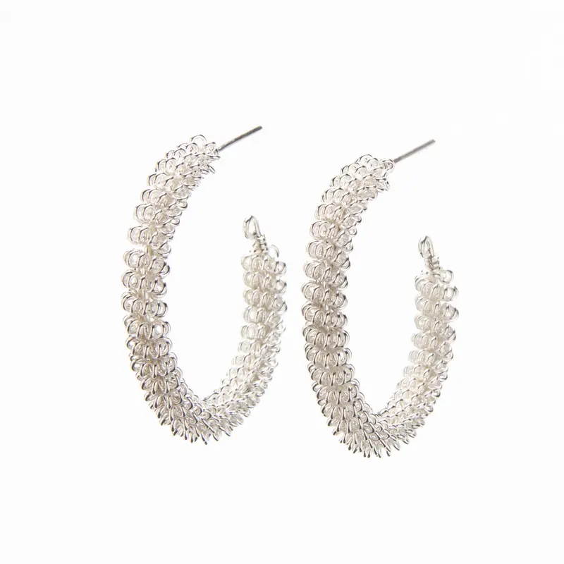 Seafoam Green Hoop Earrings – Lightweight Ceramic