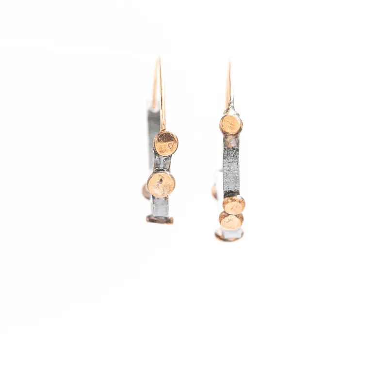 Small Planished Seed Hoop Earrings