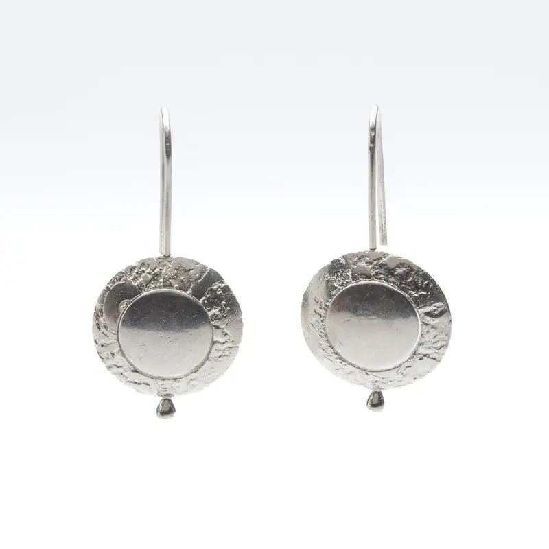 Sterling Silver Shield-Shaped Dangle Earrings