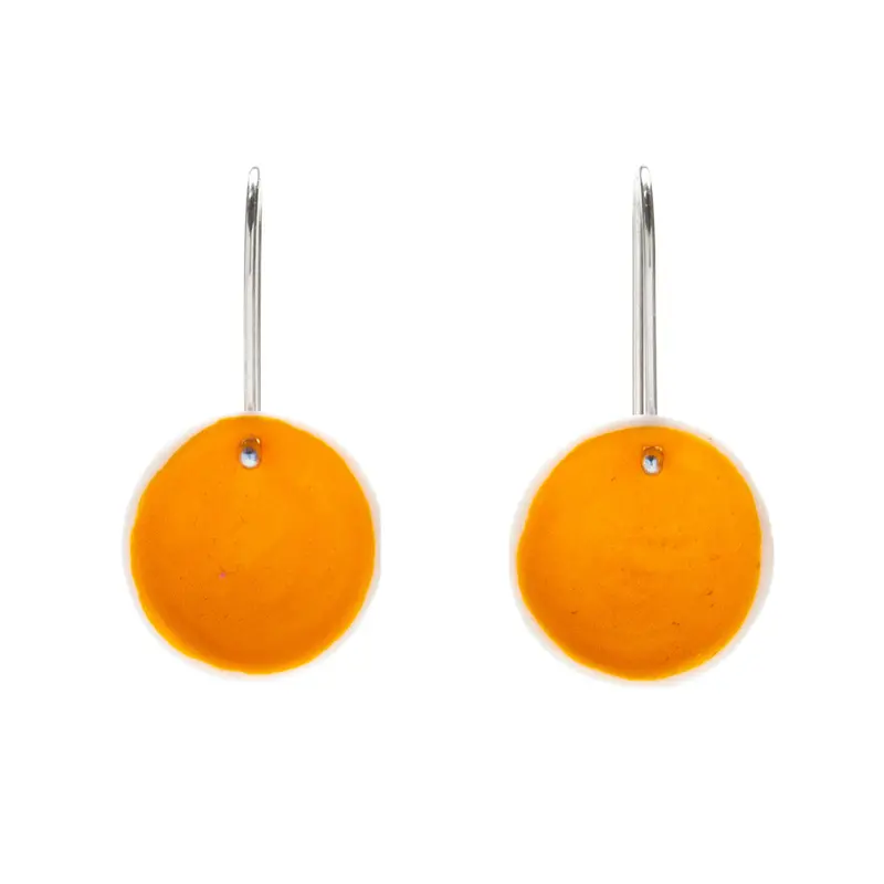 Tangerine Porcelain Medium Pod Earrings