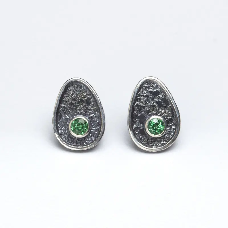 Teardrop Pendant Set Featuring Tsavorite Garnets