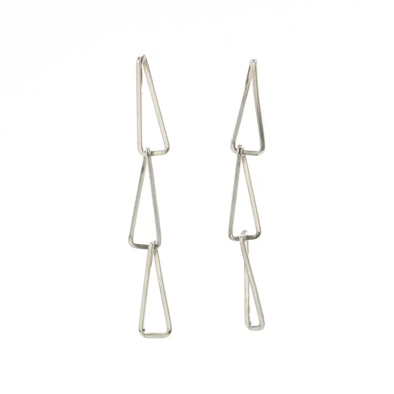 Triple-Twist Sterling Silver Post Earrings