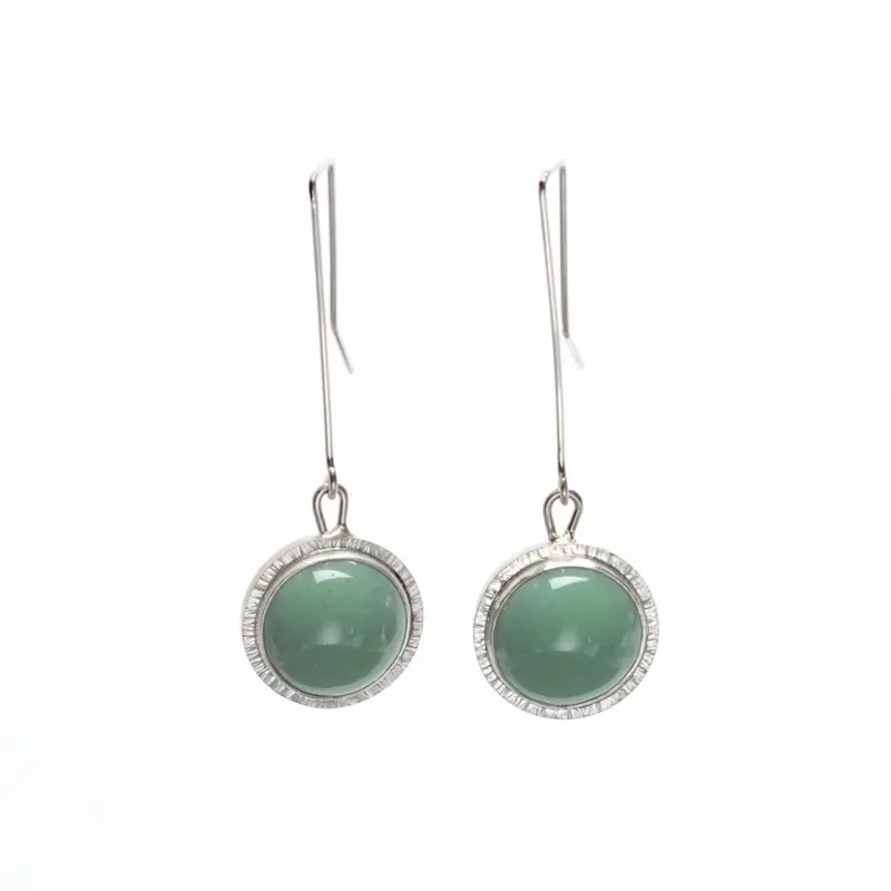 Yukata-Style Enamel Earrings – Hand-Painted Ceramic Cloisonné