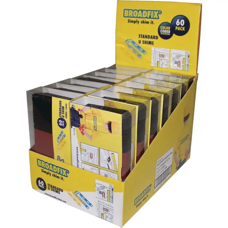 Broadfix 4-Inch L-Shaped Polypropylene U-Shim Kit – Assorted Thicknesses (60-Piece) 1