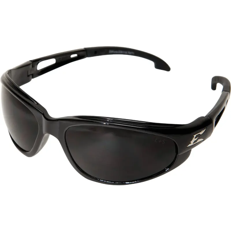Edge Eyewear Dakura Safety Glasses – Gloss Black Frame With Smoke-Tinted Lenses 1
