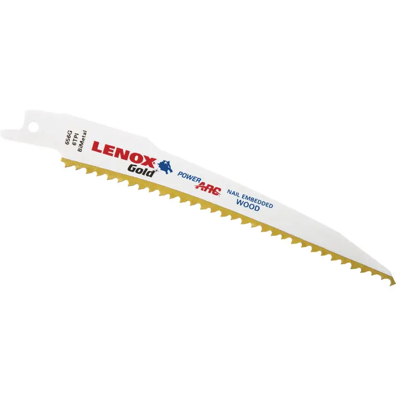 Lenox Gold Reciprocating Saw Blades – 6-Inch, 6 Tpi Wood-With-Nails Curved Design (5-Pack) 1
